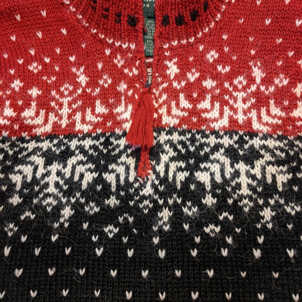 Ralph Lauren Hand Knit  3/4 Zip Sweater - Picture 5 of 6